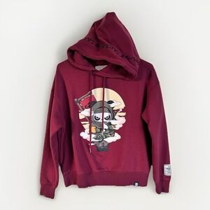 HiPanda Pullover Hoodie Sweatshirt Burgundy Anime Kpop Hi Panda CUTE! Sz M